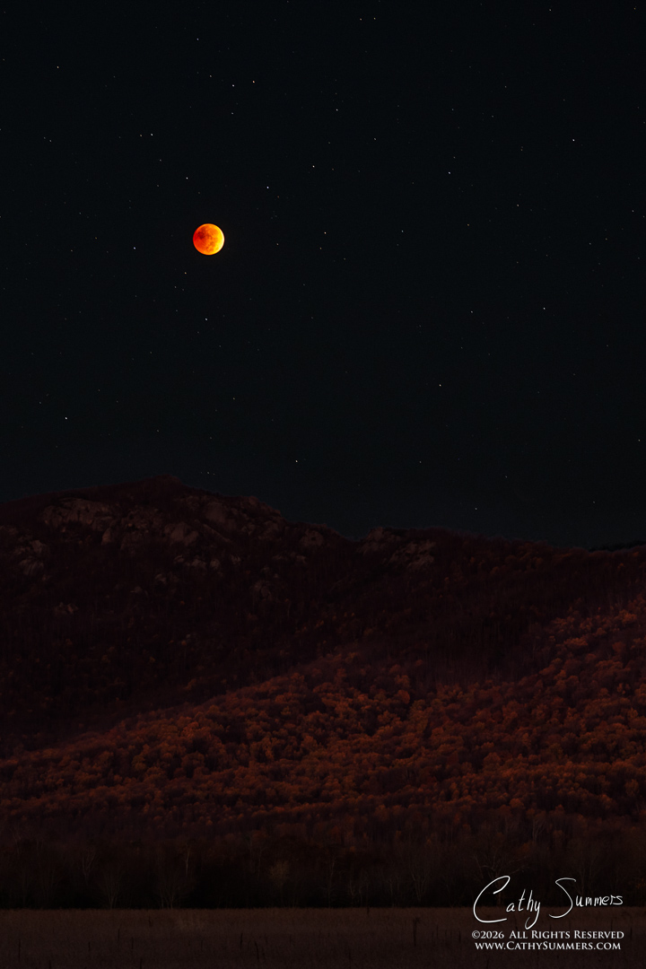 Lunar Eclipse Over Old Rag - Composite Photo
