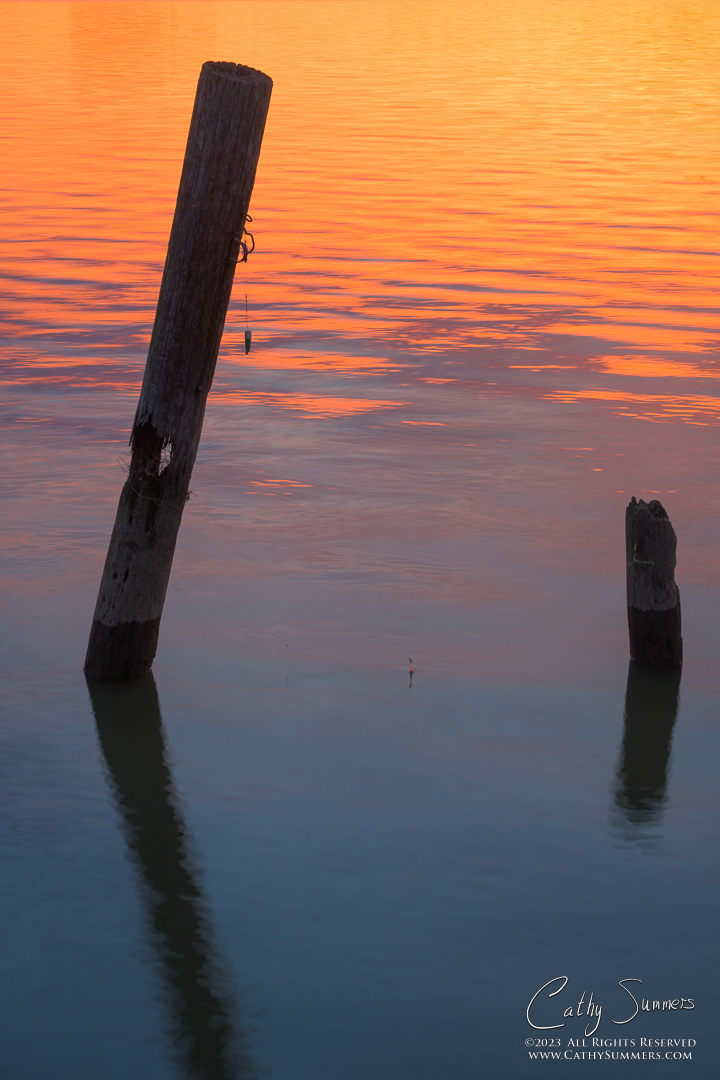Sunrise Reflected in the Potomac River at Bell Haven Marina