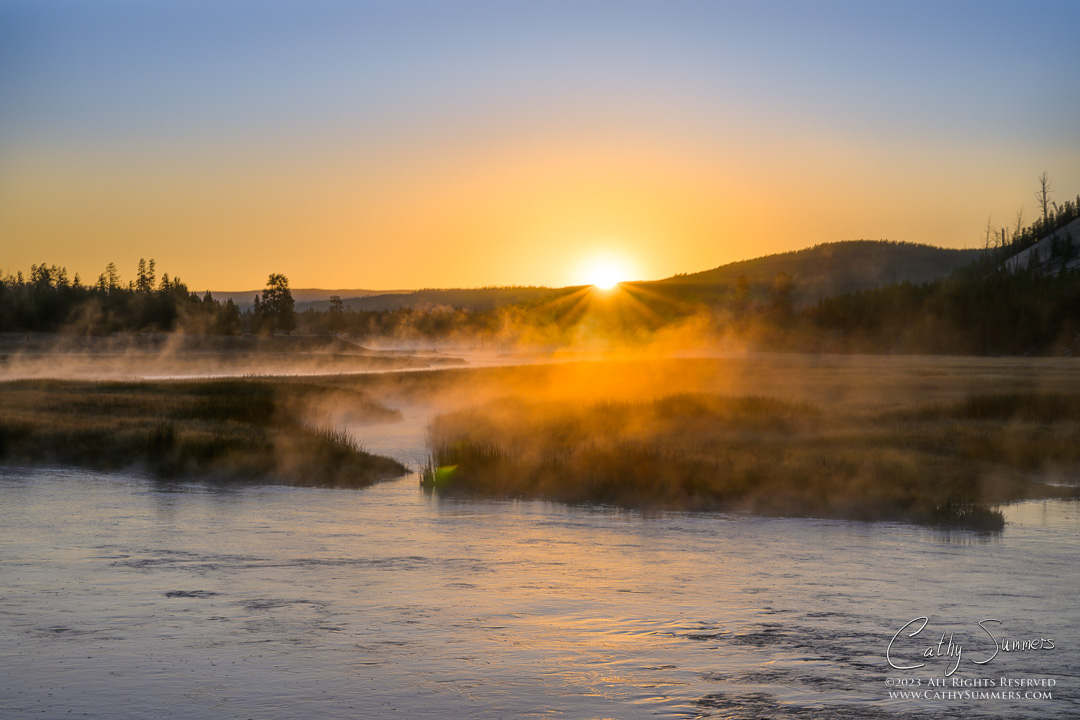 Sunrise on the Madison River in Yellowstone National Park