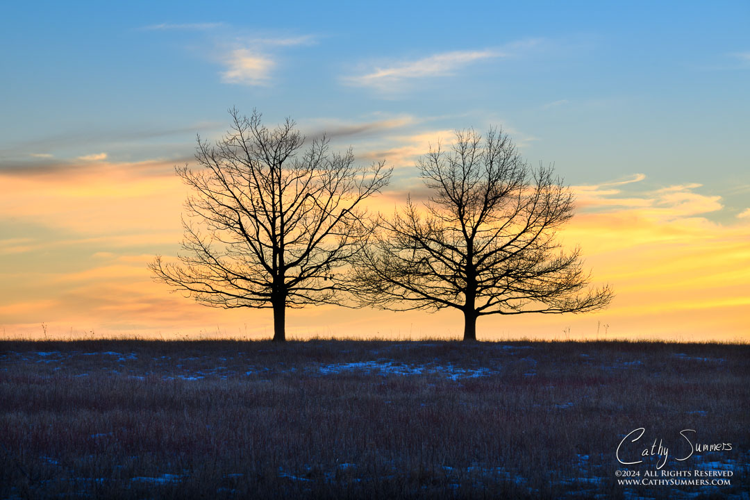 Winter sunset at Big Meadows