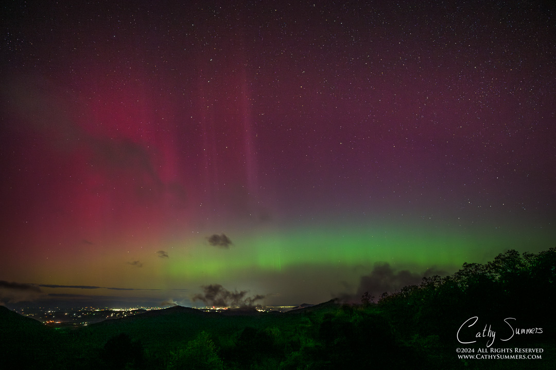 20240511_NZ94324: clouds, Shenandoah National Park, Blue Ridge Mountains, night, stars, astrophotography, aurora borealis
