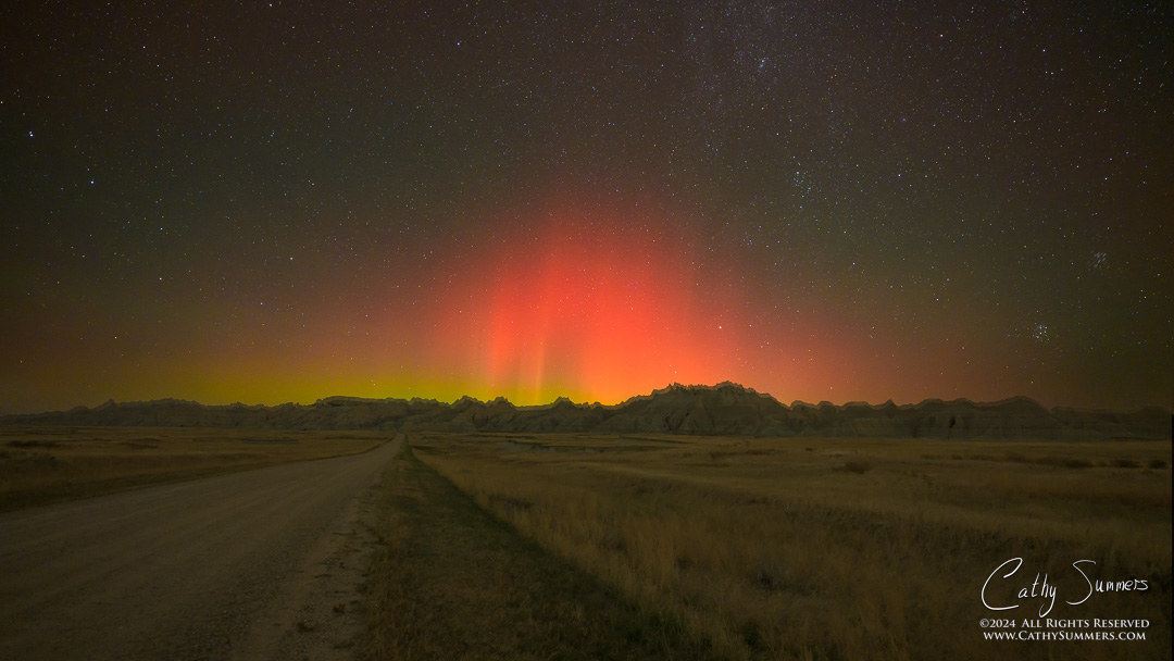 20241006_Z630044: night, stars, astrophotography, Badlands National Park, aurora borealis