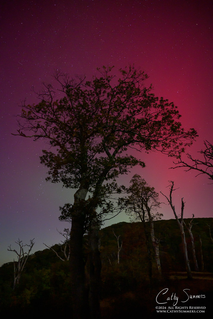 20241010_NZ80005: Shenandoah National Park, Jewel Hollow, aurora borealis