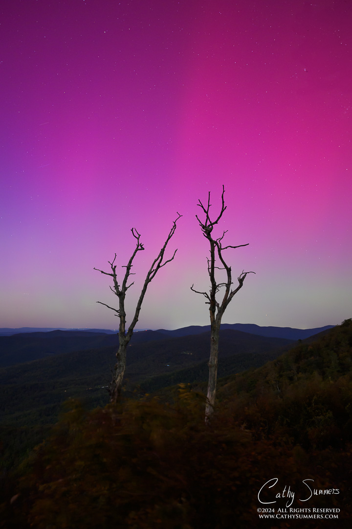 20241010_NZ83076: Shenandoah National Park, Jewel Hollow, aurora borealis