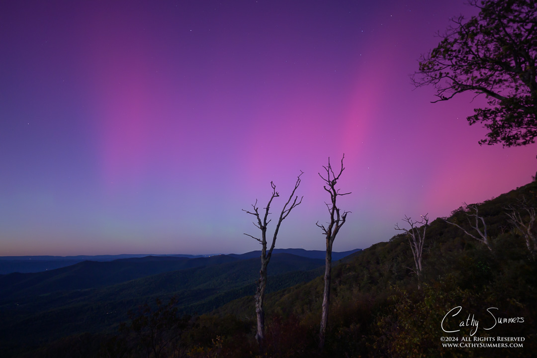20241010_Z630017: Shenandoah National Park, twilight, blue hour, Jewel Hollow, aurora borealis