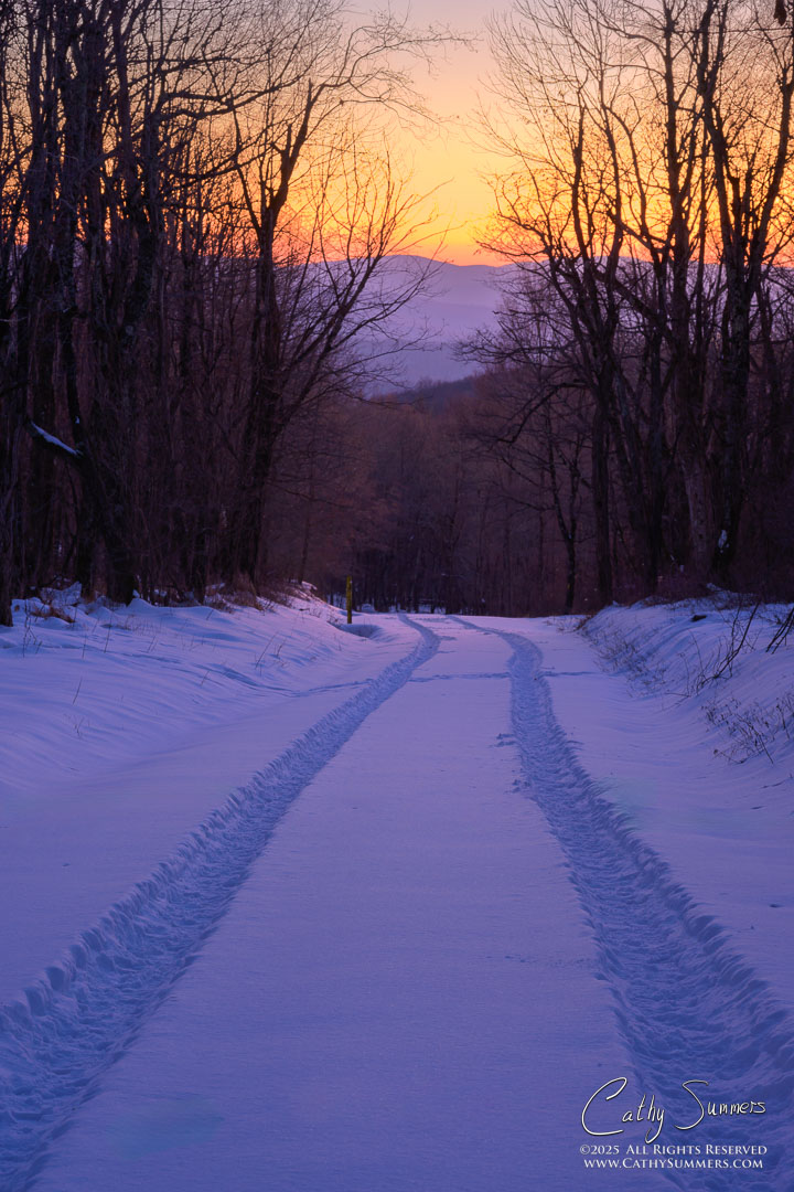 Winter Sumset on the Tanner Ridge Road, Shenandoah National Park