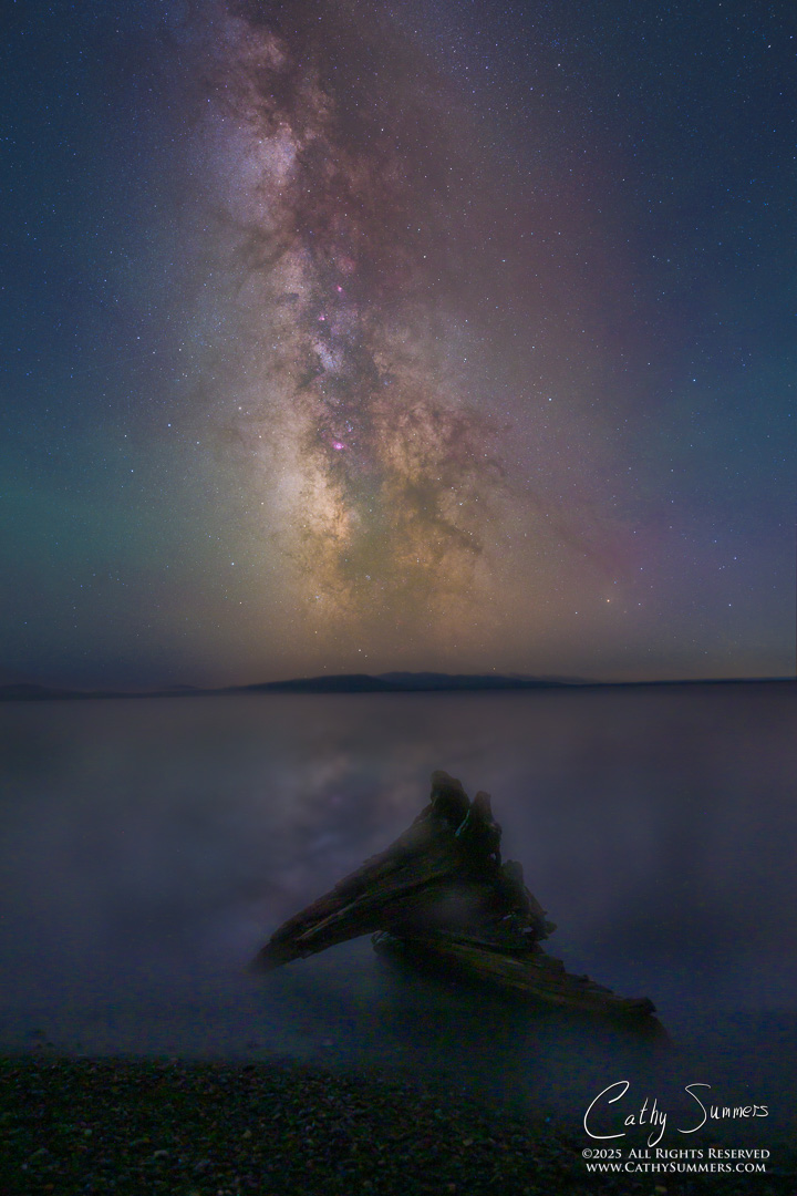 Milky Way Over Yellowstone Lake - Composite Photo