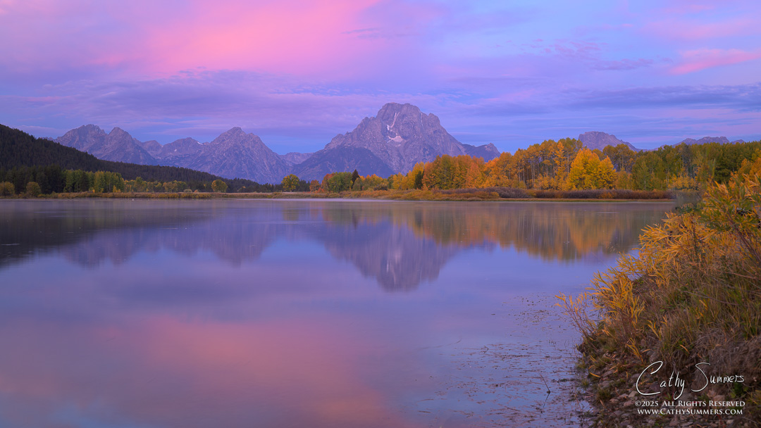 Mount Moran and Autumn Dawn Reflections at Oxbow Bend, Grand Teton National Park