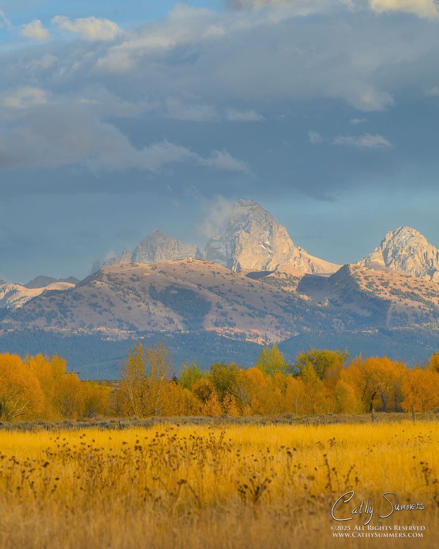 Moonrise Over the Grand Teton Hidden by the Clouds
