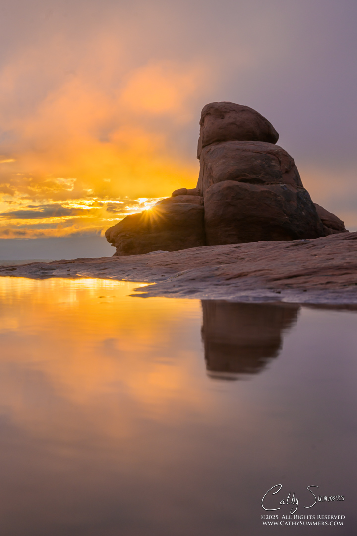 Sunset Reflection in Arches National Park
