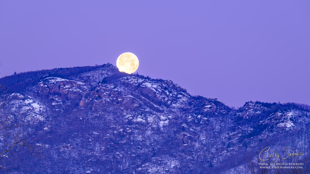Snow Moon Setting on Old Rag