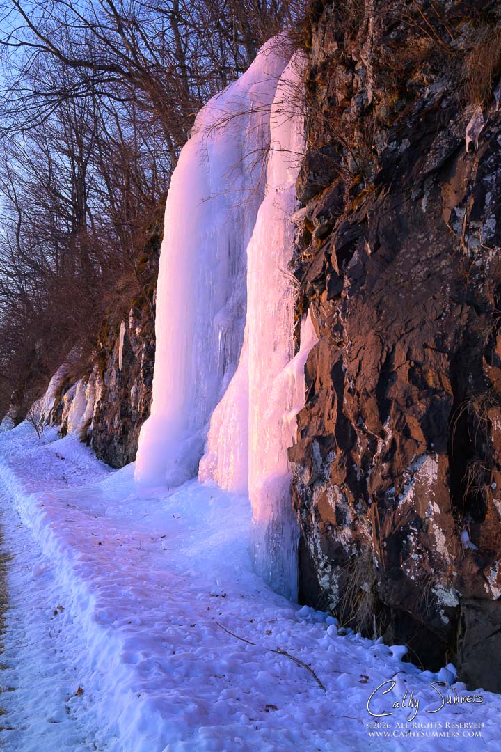 Sunrise Colors and Ice on Skyline Drive, Shenandoah National Park