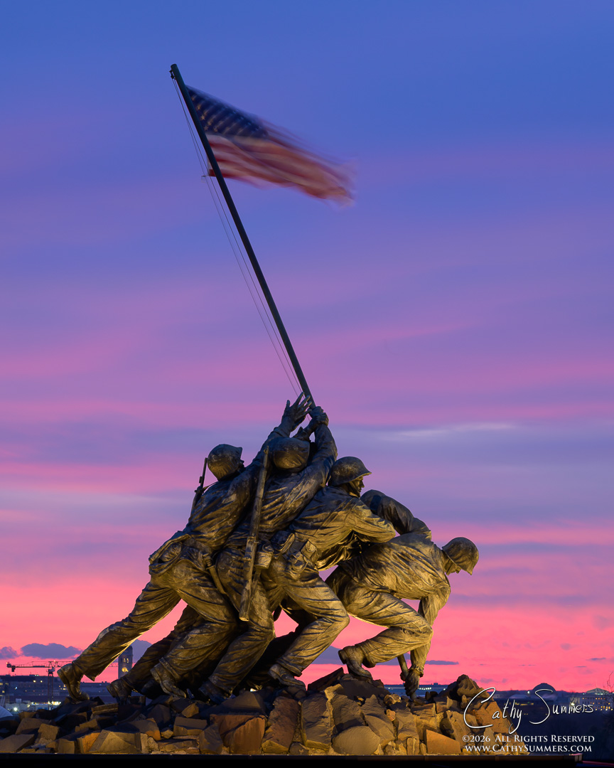 Sunrise at the USMC War Memorial