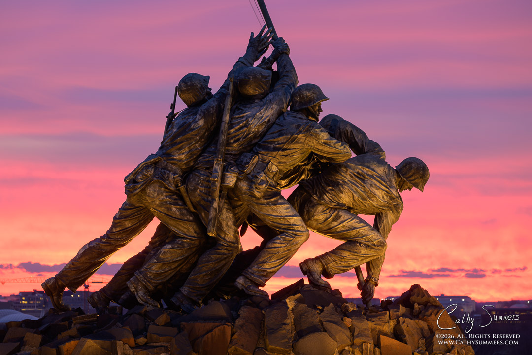 Sunrise at the USMC War Memorial
