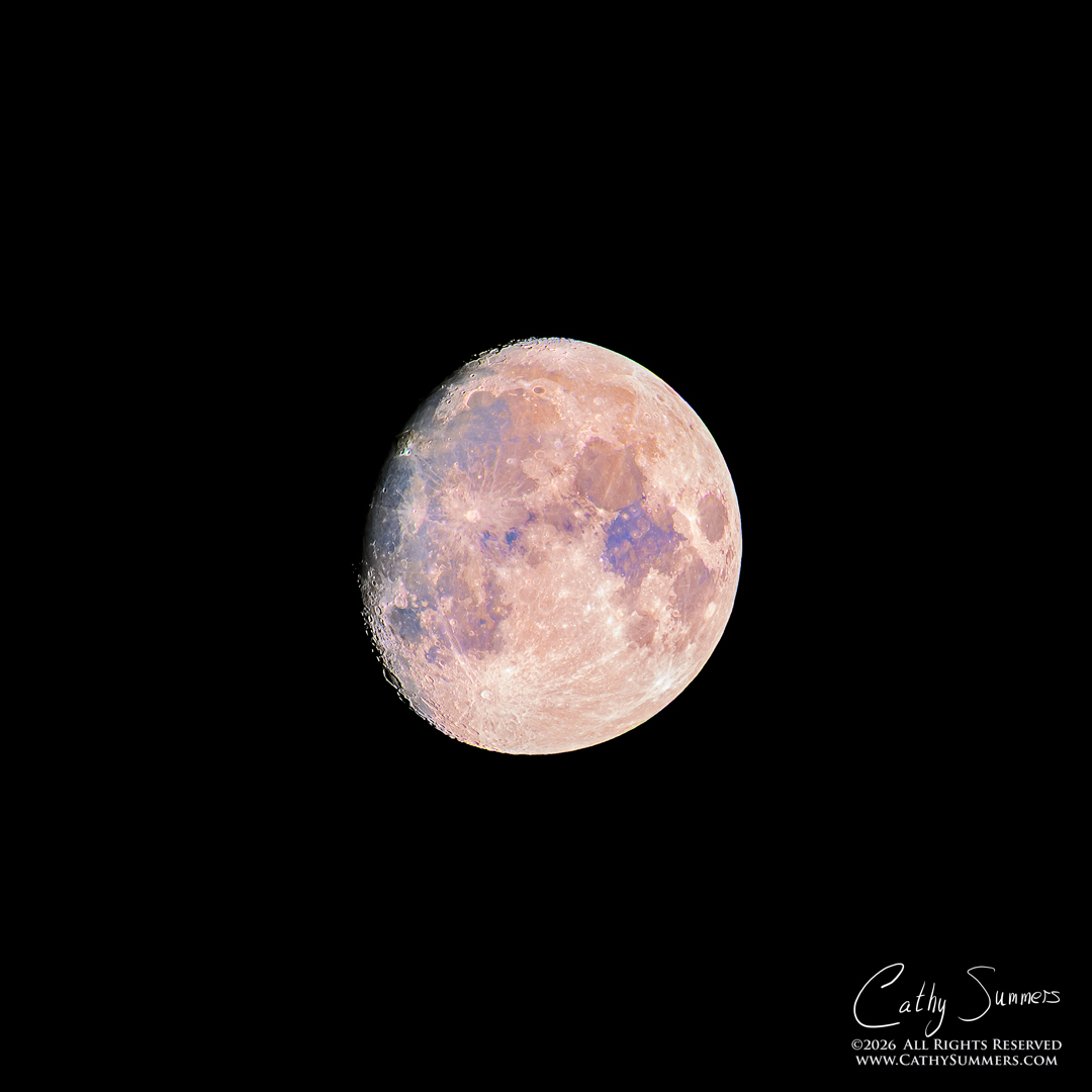 Waxing Gibbous Mineral Moon from the Dickey Ridge Visitors Center in Shenandoah National Park - Composite Image