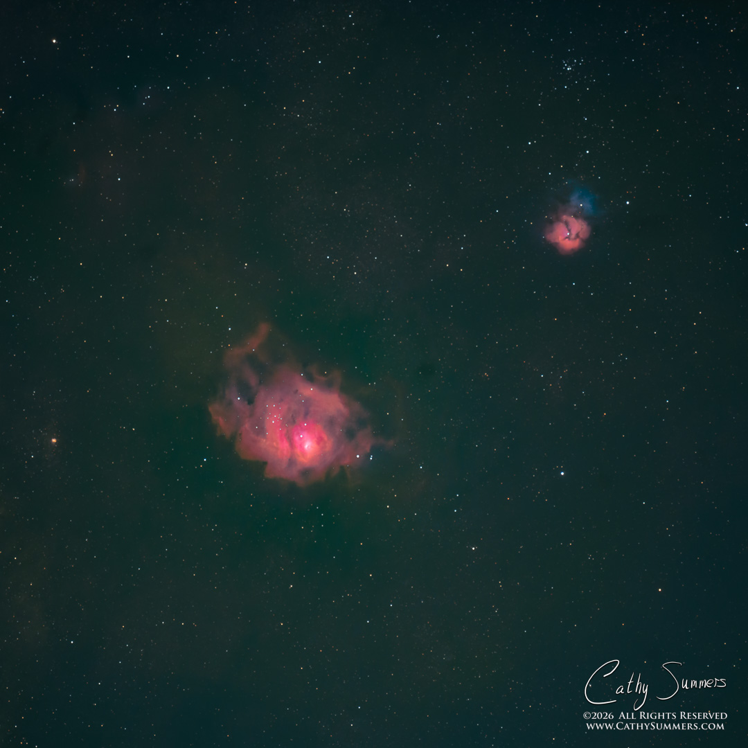 Laggon and Trifid Nebulas in the Milky Way Core